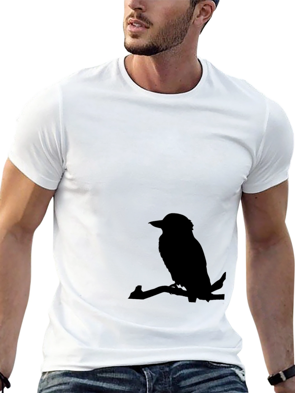 Mens Bird Silhouette Graphic Tee - Casual Style
