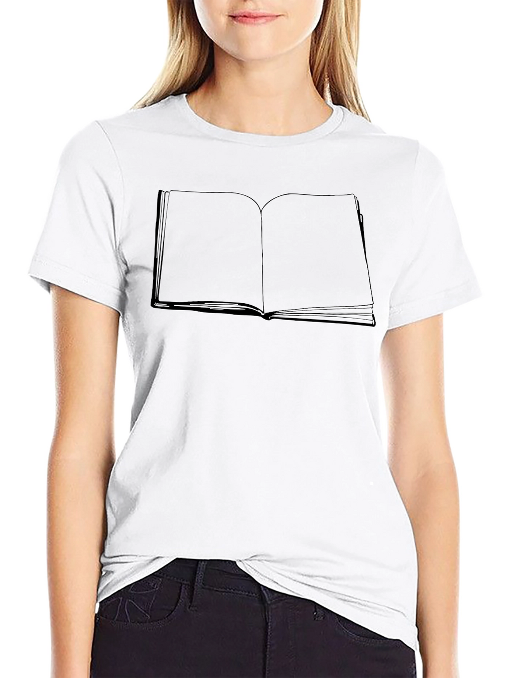 Open Book Graphic Tee - Black Cotton Blend