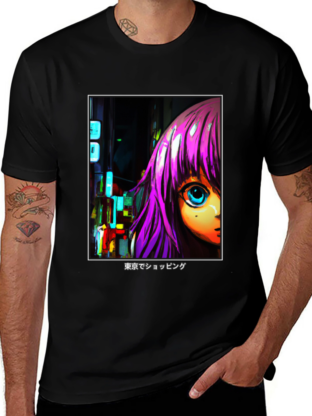 Anime Girl T-Shirt - Tokyo Shopping Design
