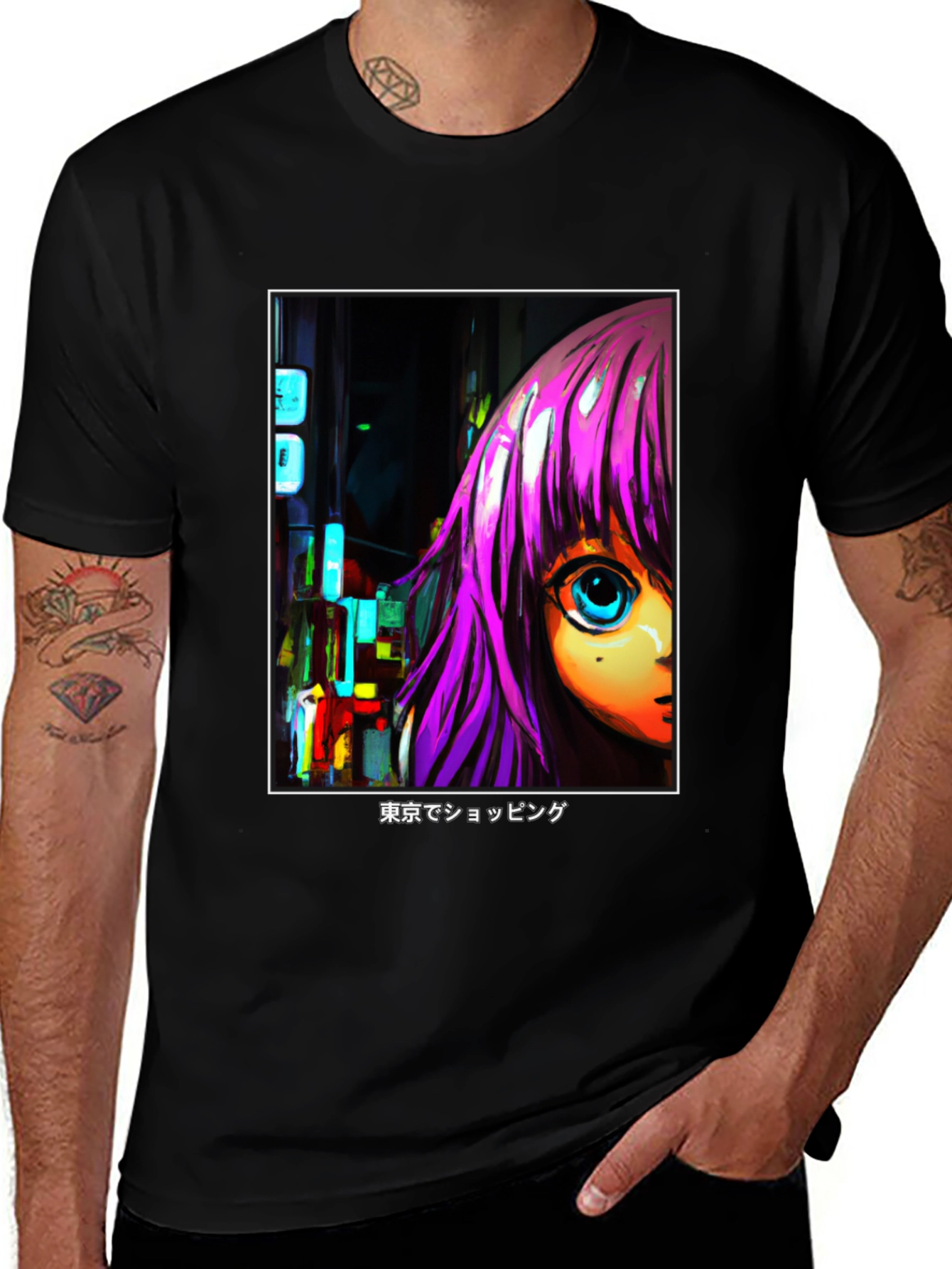 Anime Girl T-Shirt - Tokyo Shopping Design