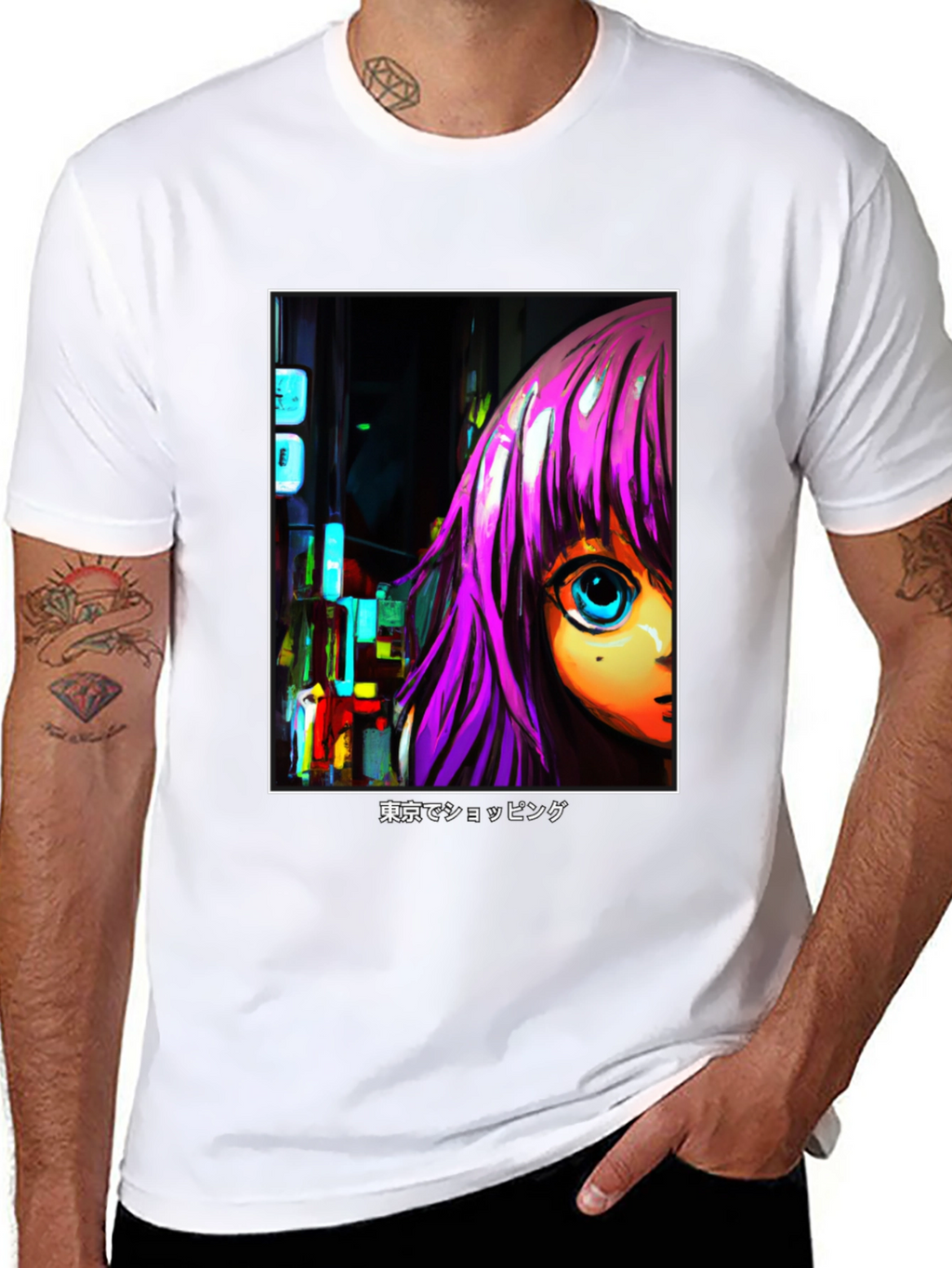 Anime Girl T-Shirt - Tokyo Shopping Design