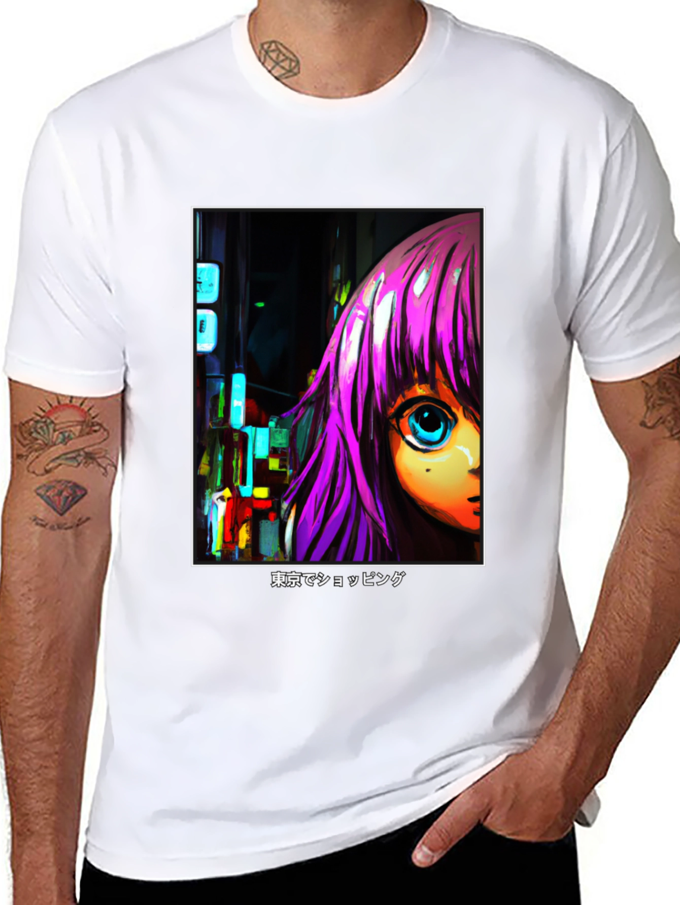 Anime Girl T-Shirt - Tokyo Shopping Design