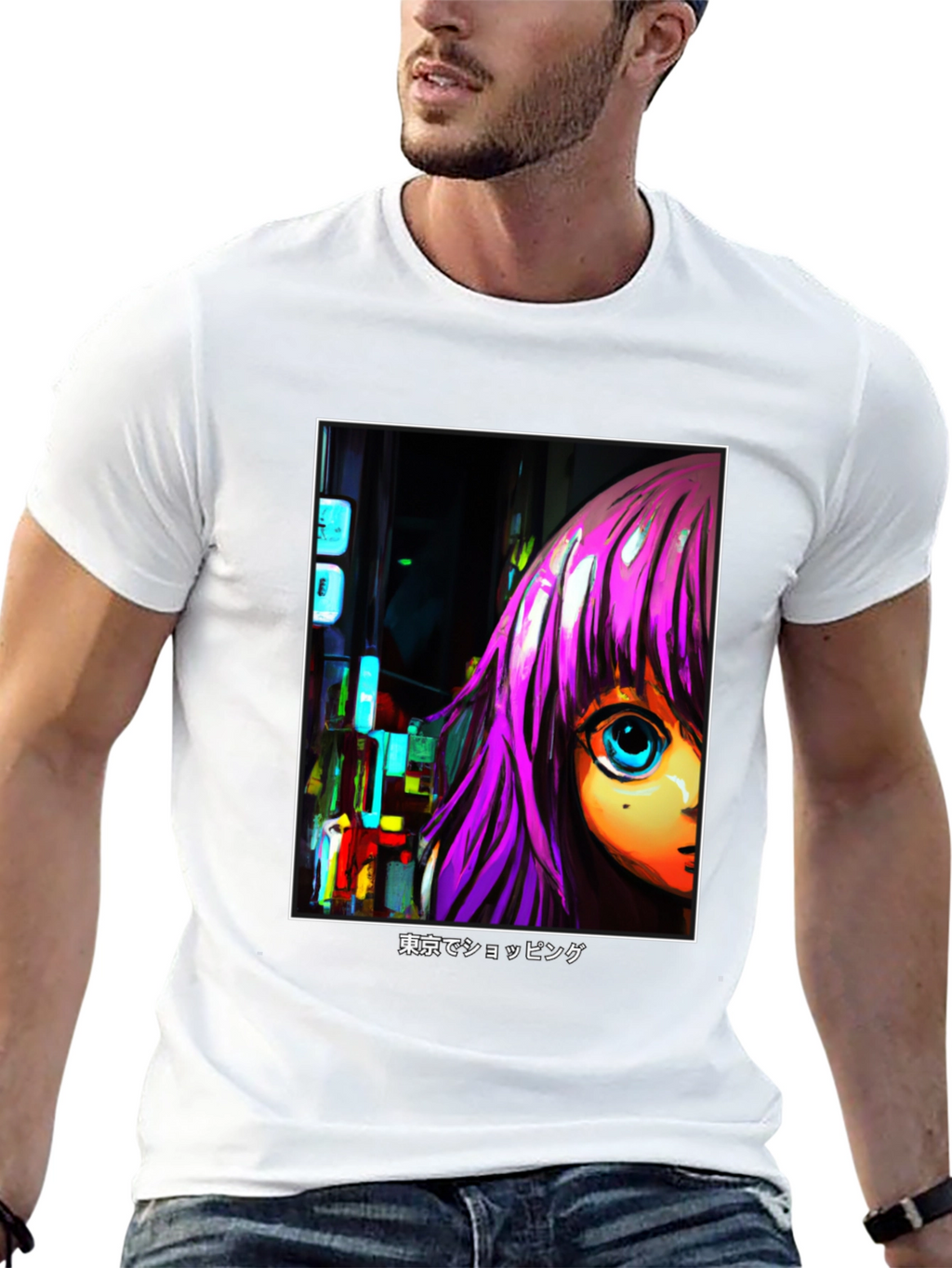 Anime Girl T-Shirt - Tokyo Shopping Design