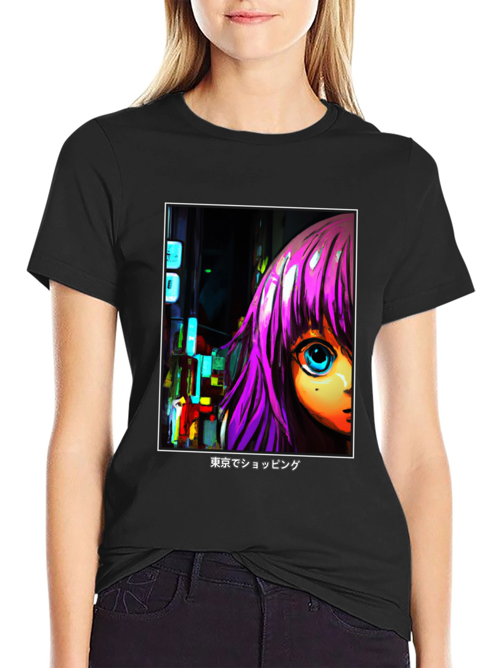 Anime Girl T-Shirt - Tokyo Shopping Design