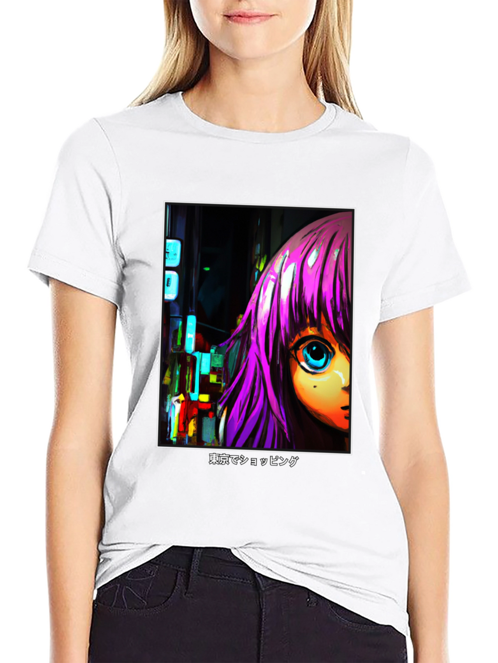 Anime Girl T-Shirt - Tokyo Shopping Design
