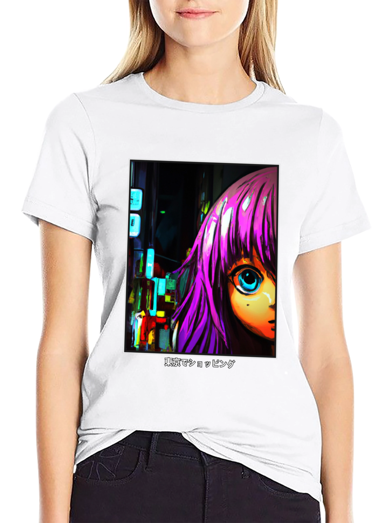 Anime Girl T-Shirt - Tokyo Shopping Design