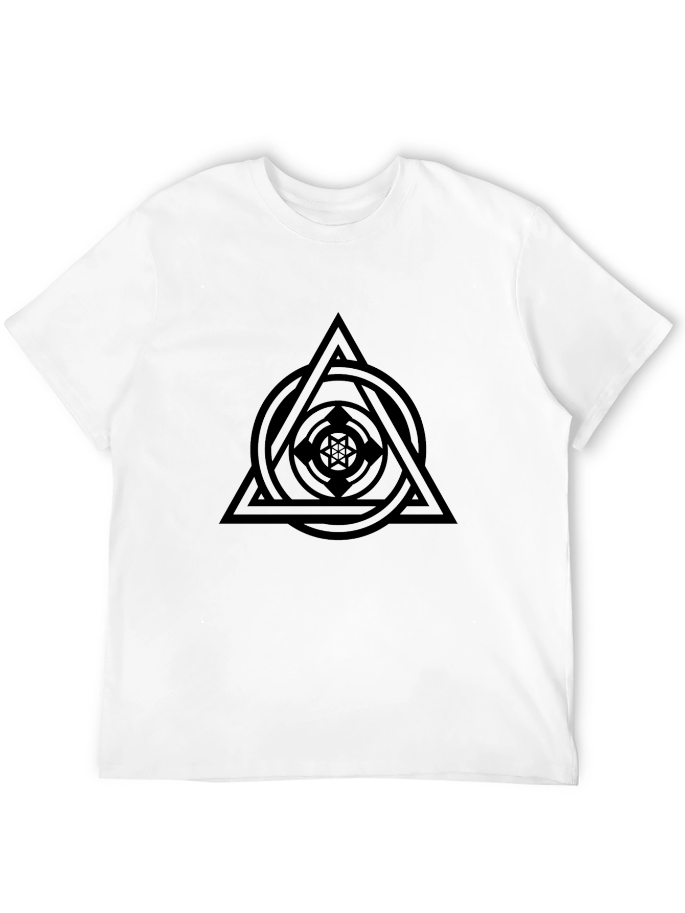 Geometric Black T-Shirt - Stylish Minimalist Design