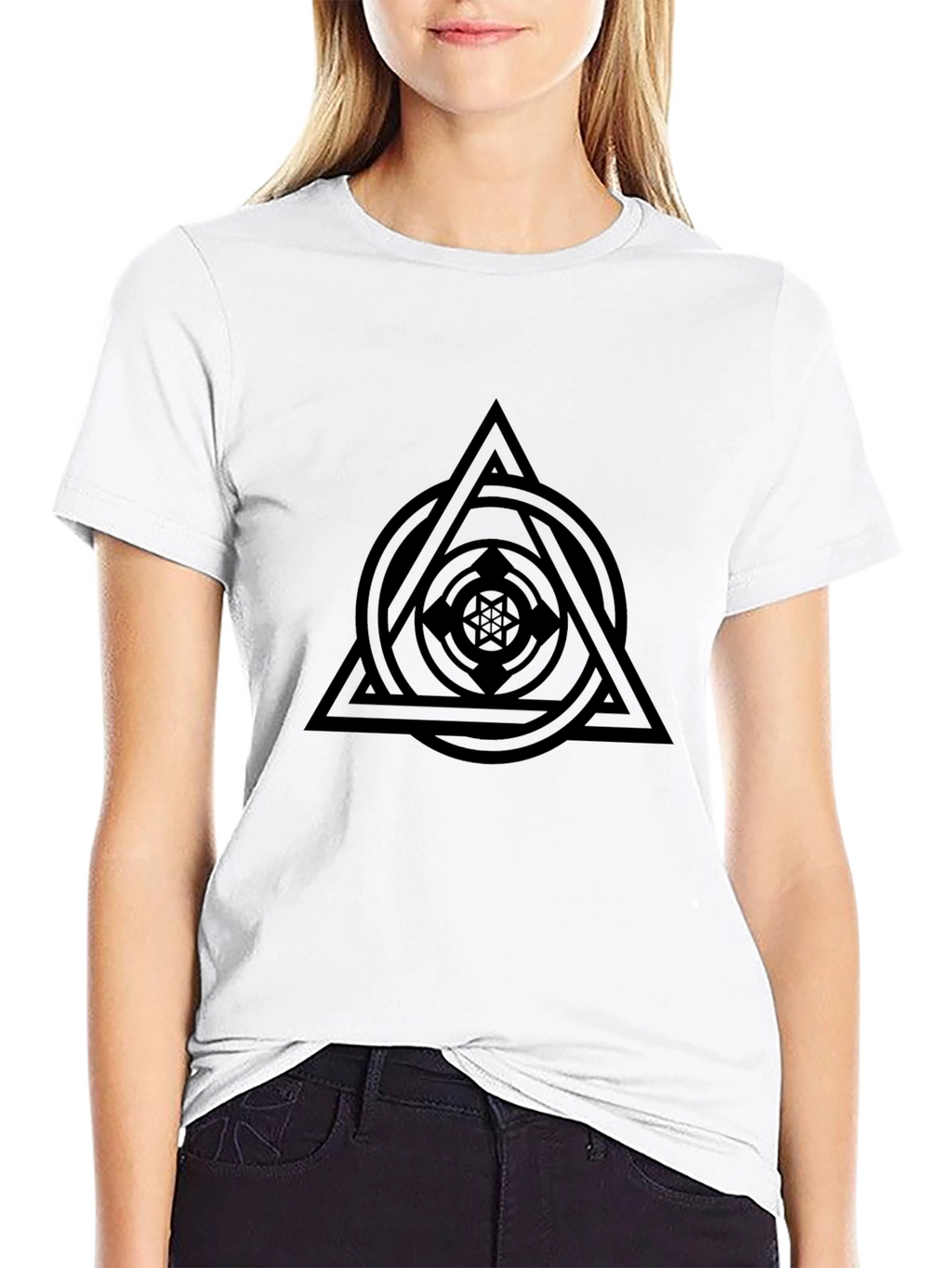 Geometric Black T-Shirt - Stylish Minimalist Design
