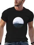 Nature Circle Graphic Tee - Mountain Forest Design
