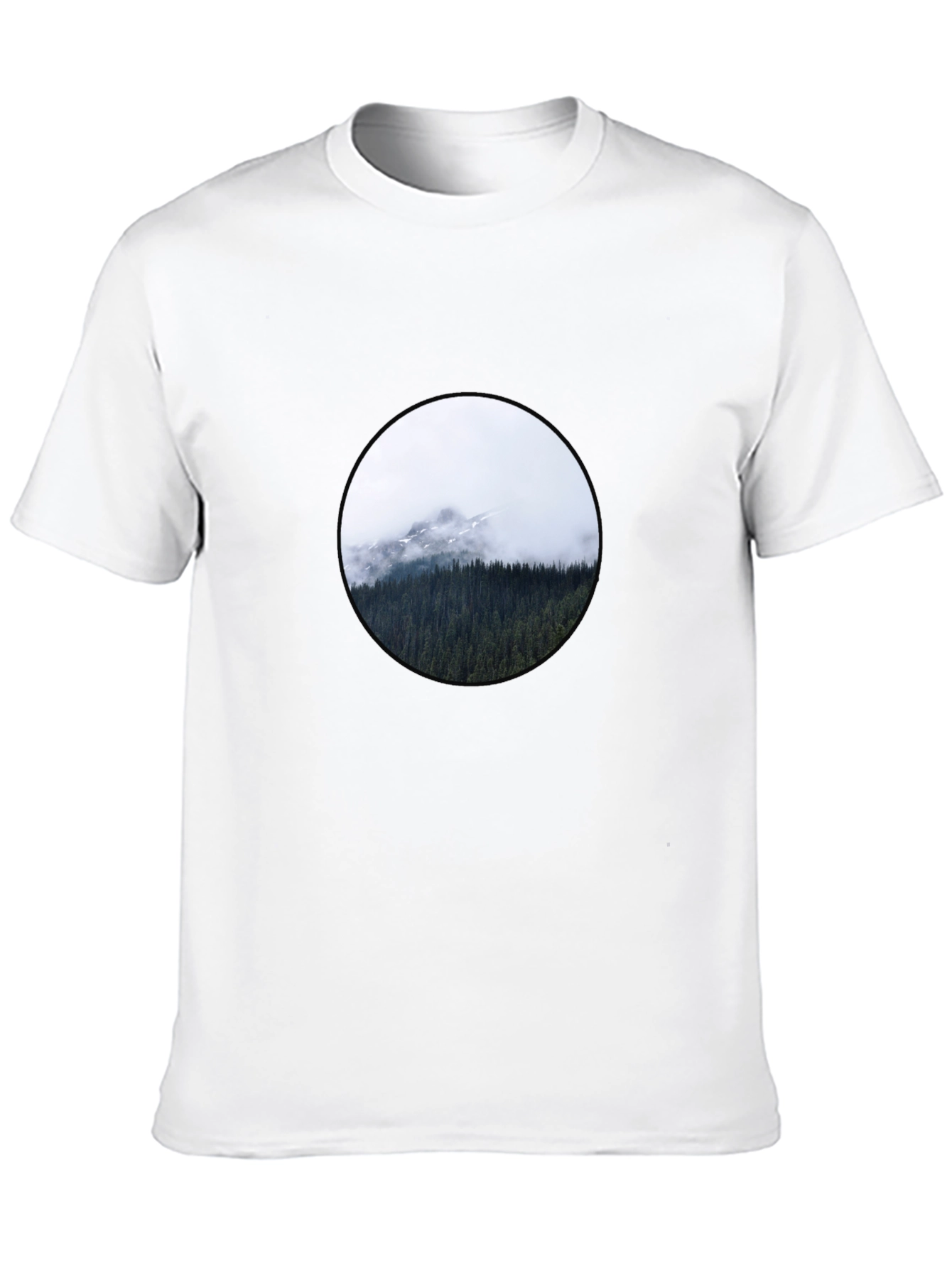 Nature Circle Graphic Tee - Mountain Forest Design