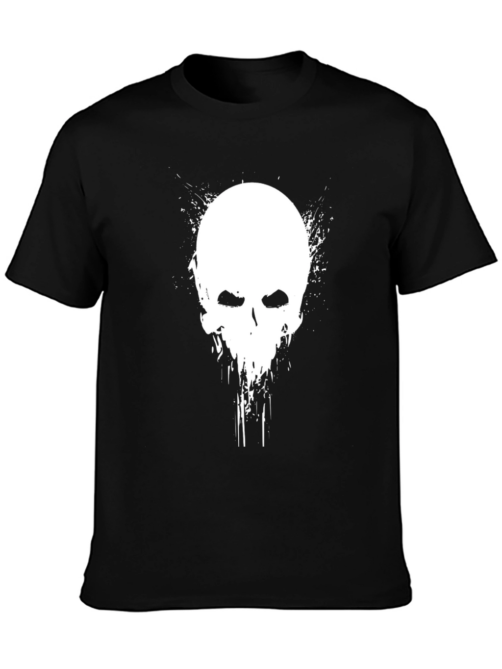 Edgy Skull Graphic Tee - Black