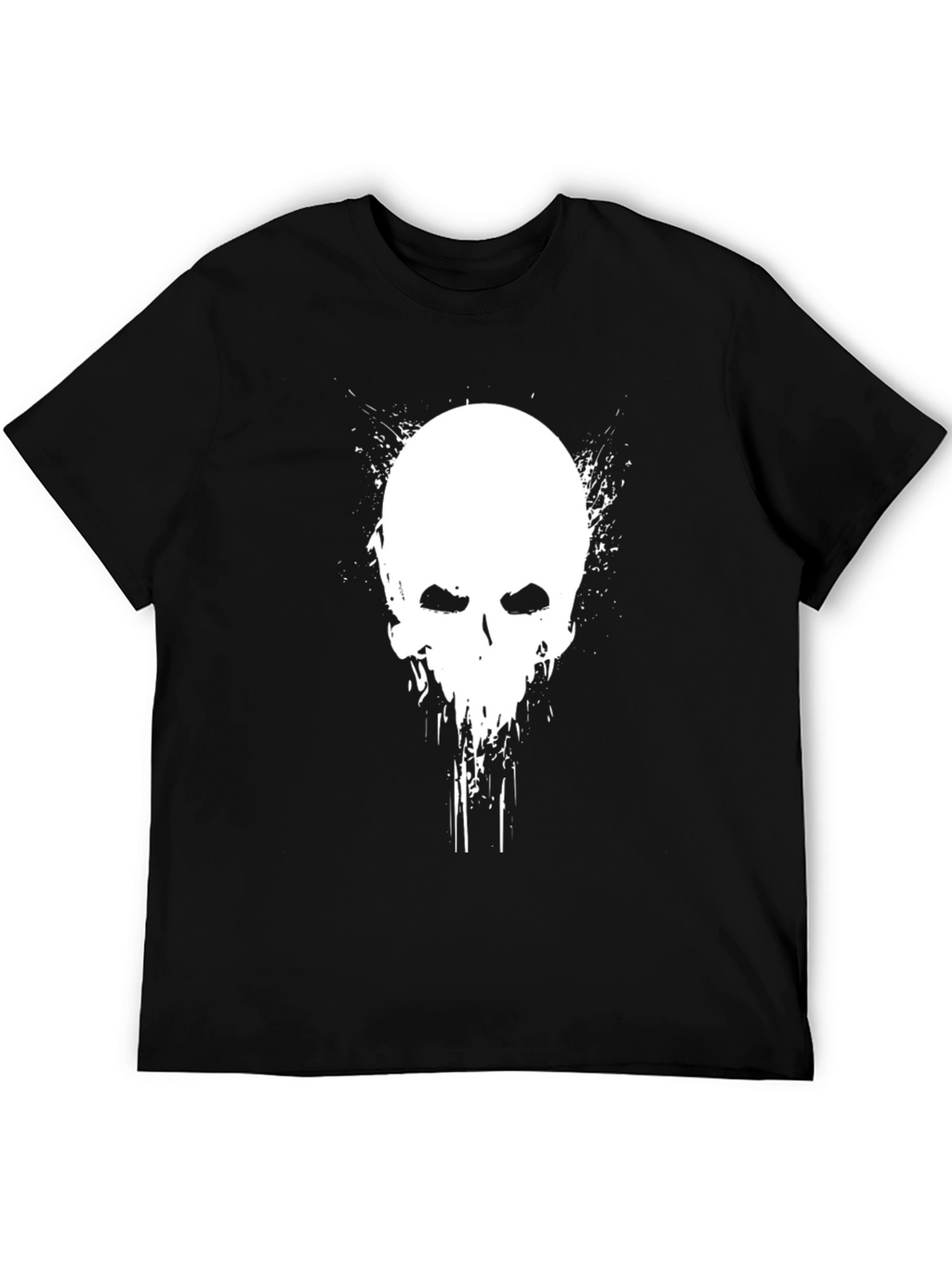 Edgy Skull Graphic Tee - Black