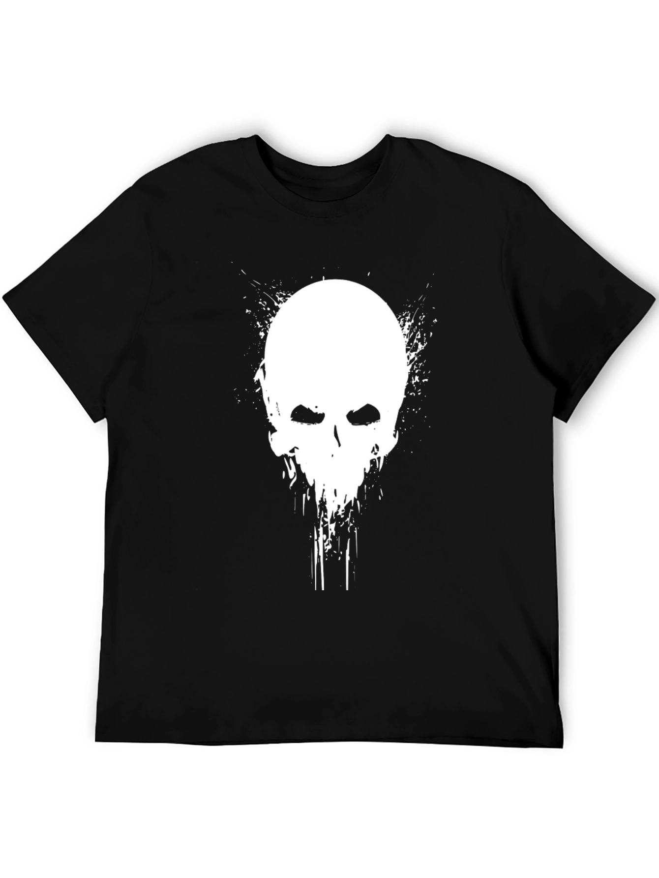 Edgy Skull Graphic Tee - Black