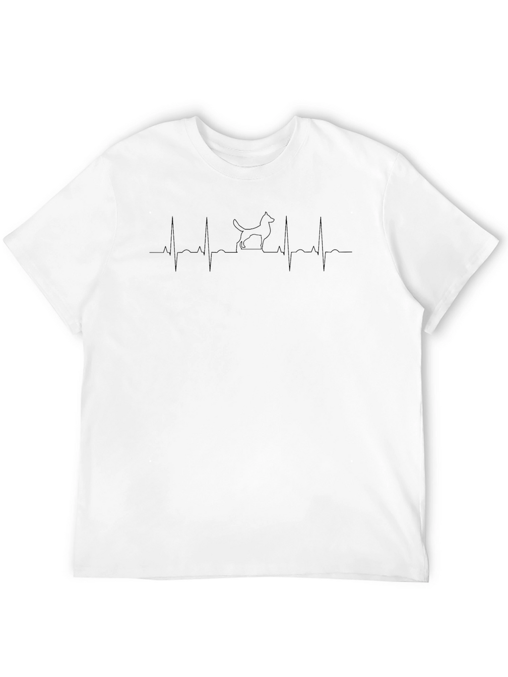 Dog Heartbeat T-Shirt - Mens Black Tee