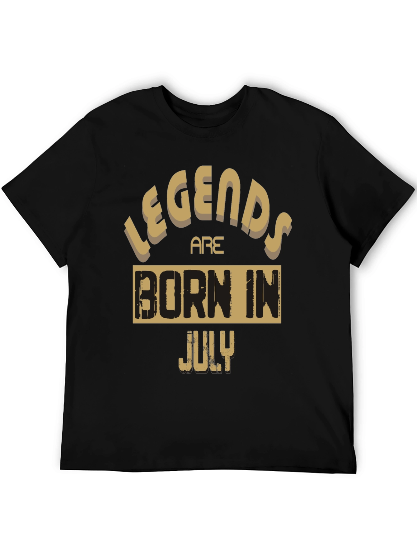 Legends Are Born In July Black Graphic Tee
