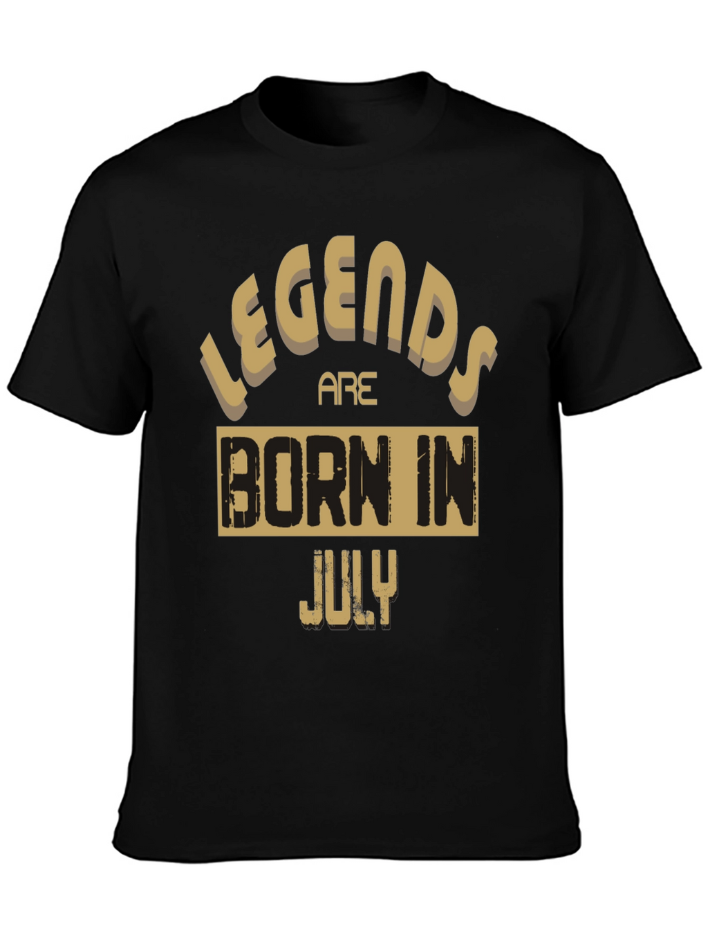 Legends Are Born In July Black Graphic Tee