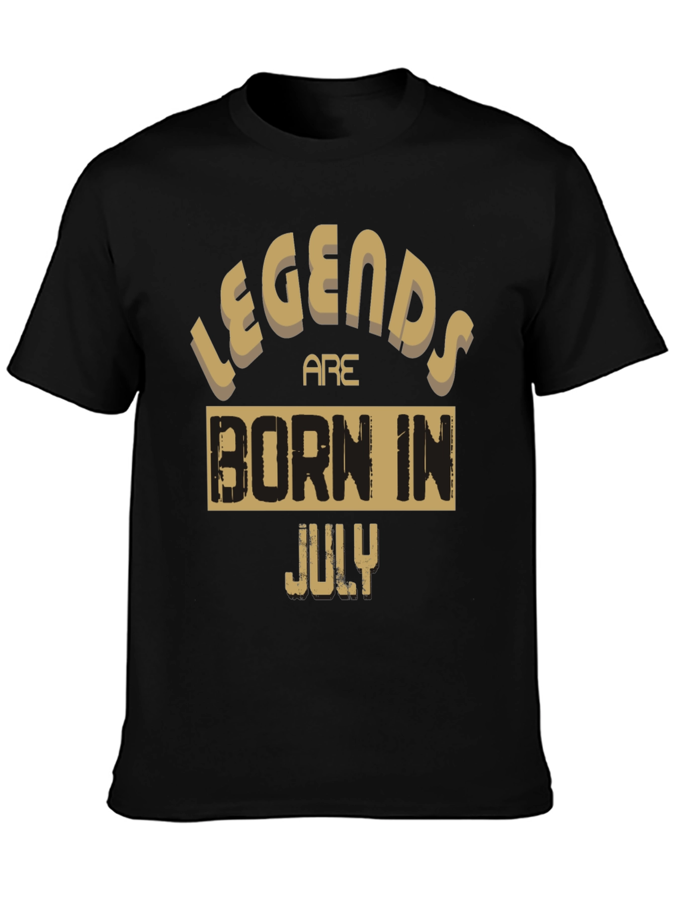 Legends Are Born In July Black Graphic Tee