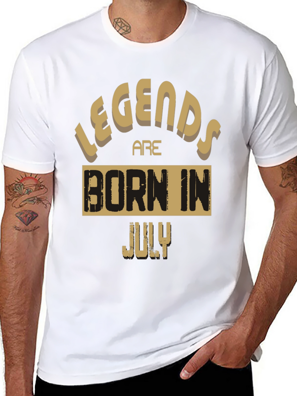 Legends Are Born In July Black Graphic Tee