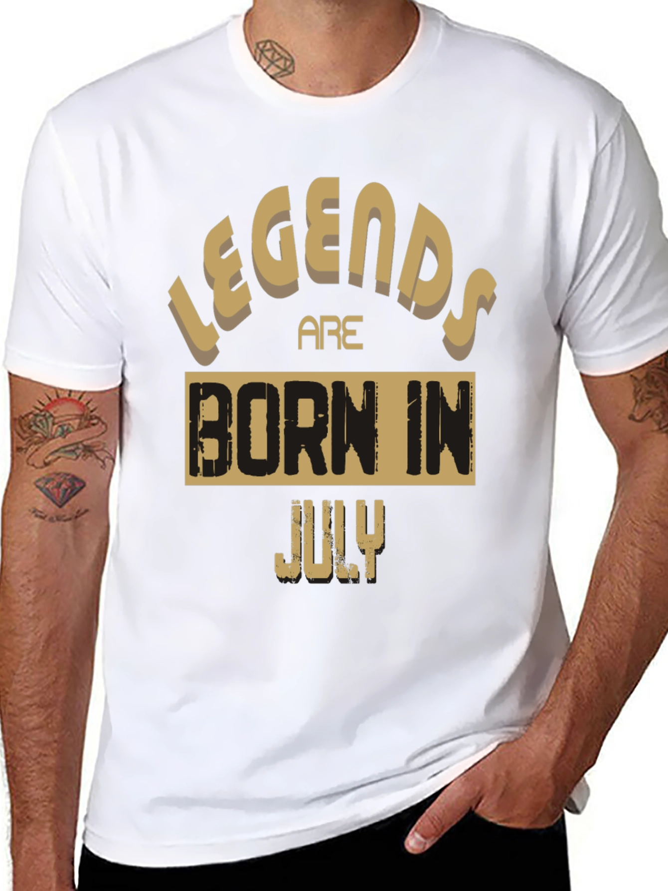 Legends Are Born In July Black Graphic Tee