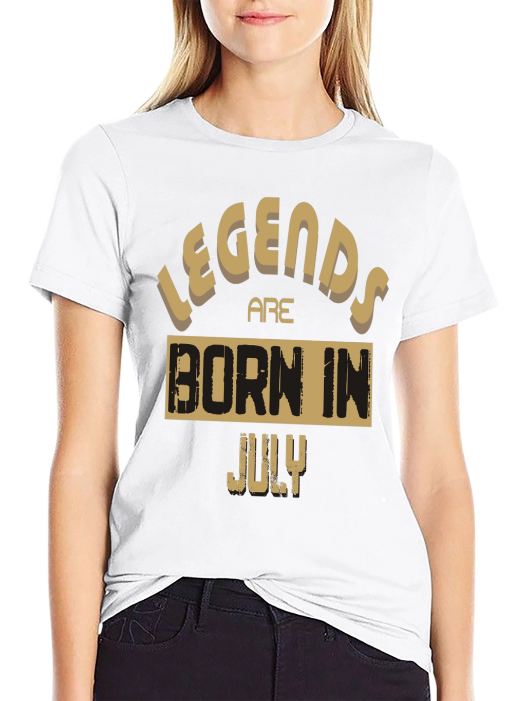 Legends Are Born In July Black Graphic Tee