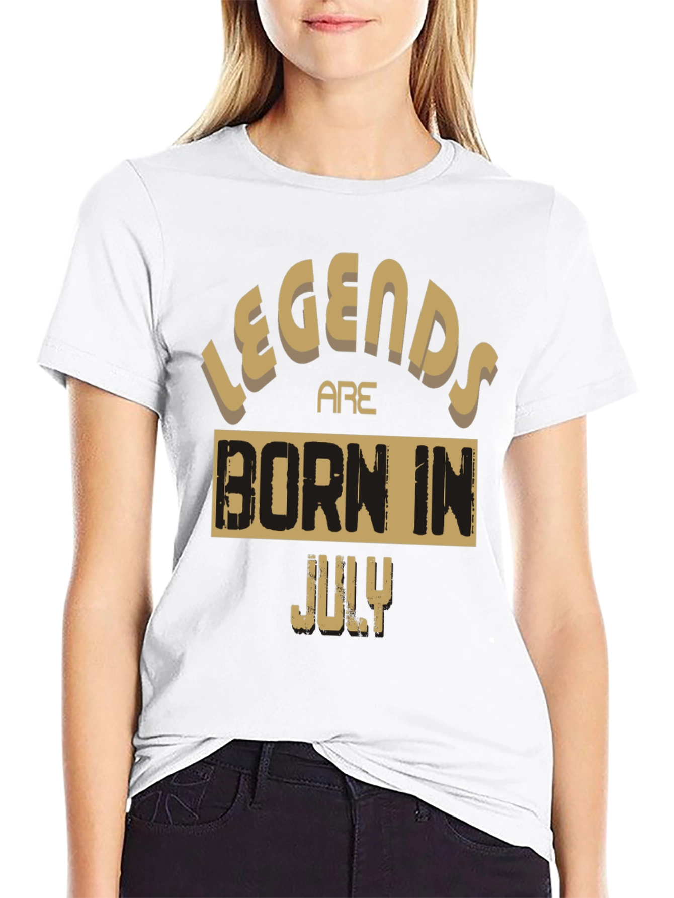 Legends Are Born In July Black Graphic Tee