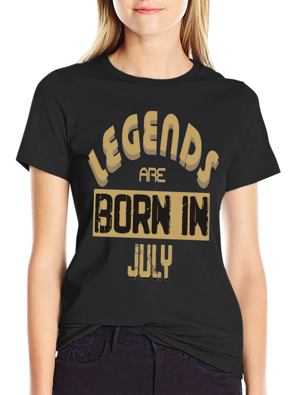 Legends Are Born In July Black Graphic Tee
