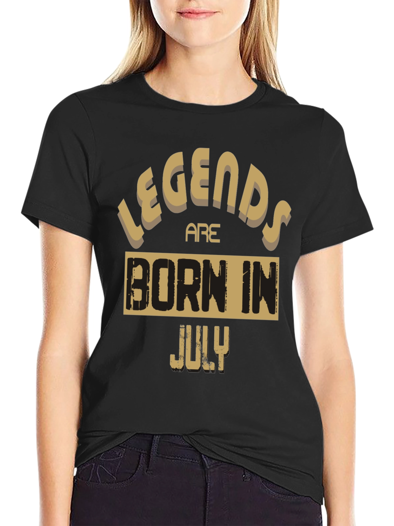Legends Are Born In July Black Graphic Tee