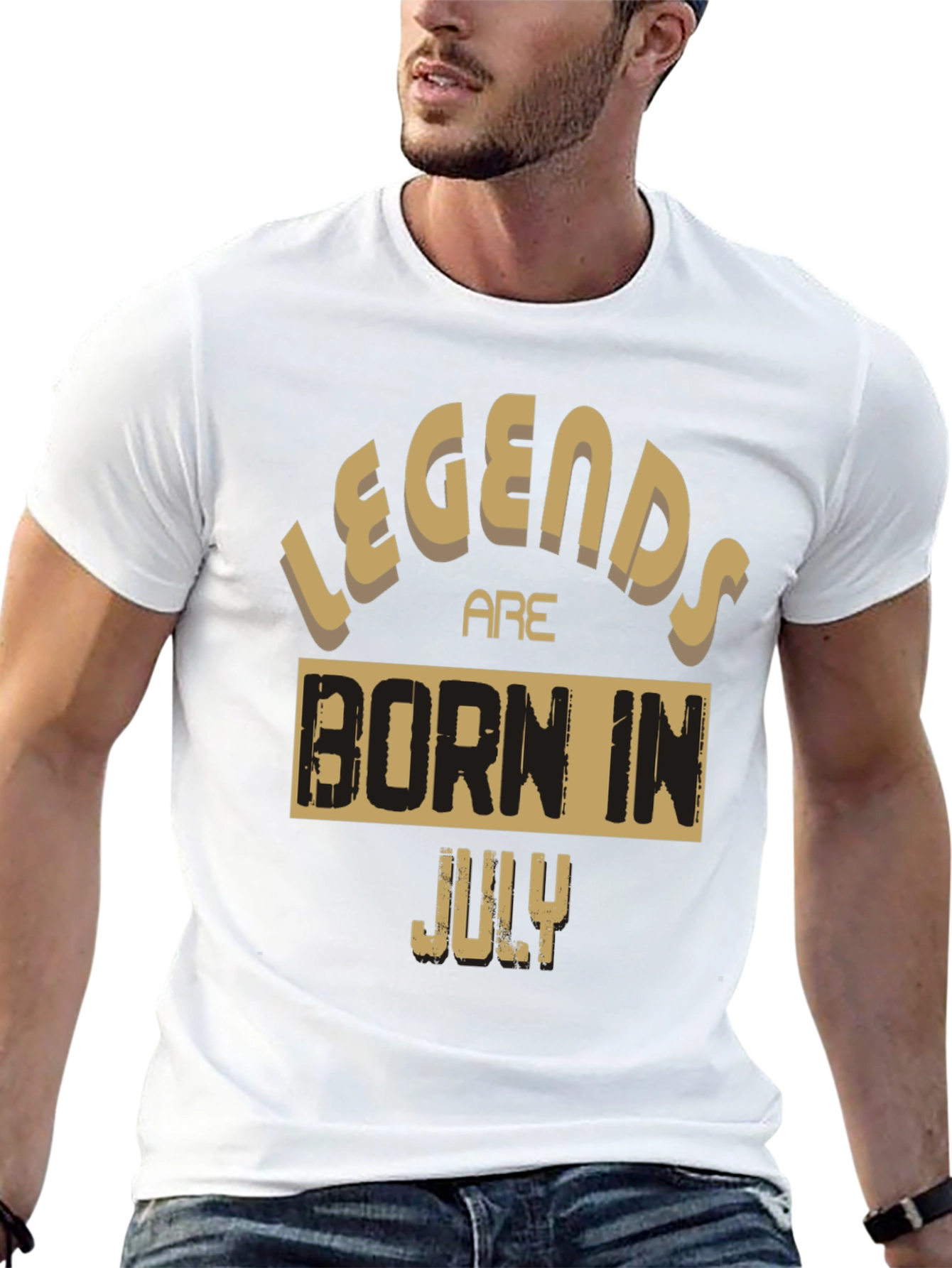 Legends Are Born In July Black Graphic Tee