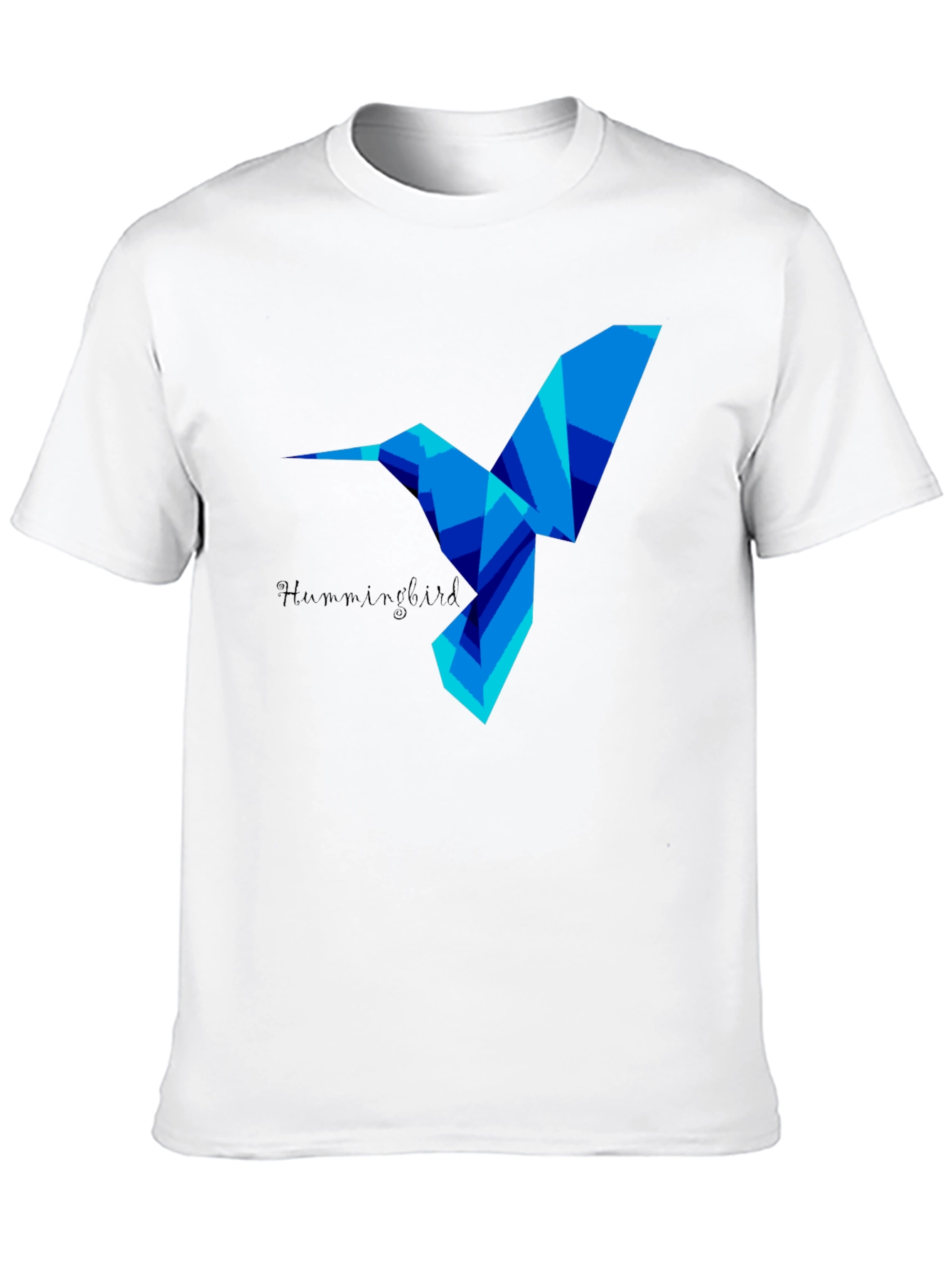 Geometric Hummingbird Graphic Tee - Stylish Mens Black T-Shirt