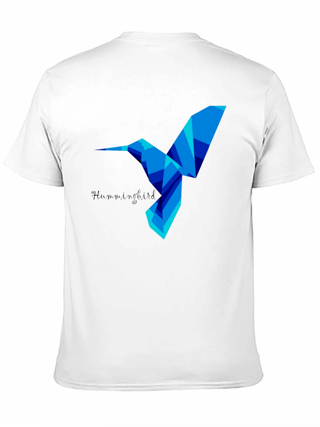 Geometric Hummingbird Graphic Tee - Stylish Mens Black T-Shirt