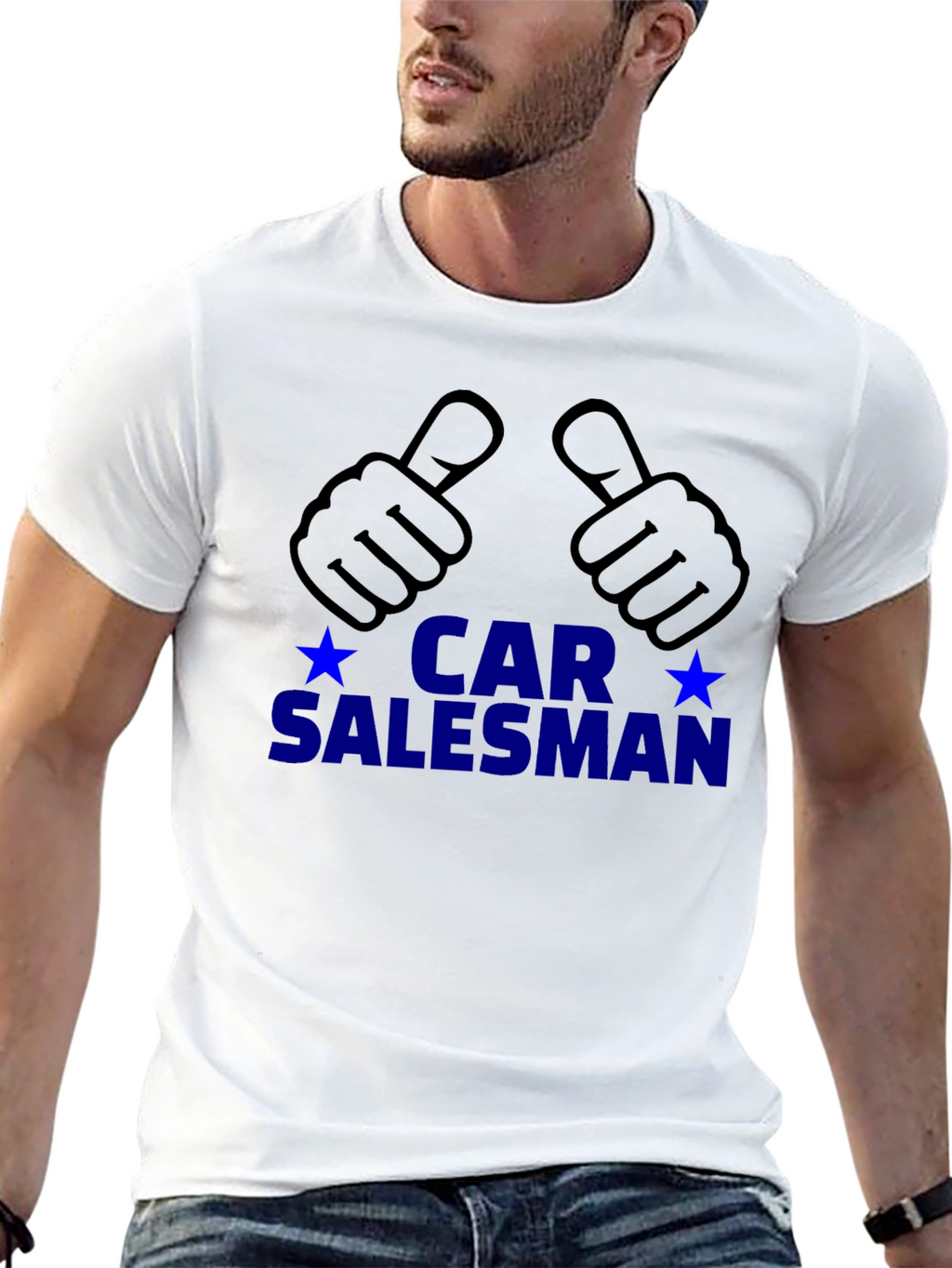 Car Salesman T-Shirt - Thumbs Up Design