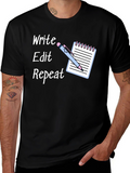 Write Edit Repeat T-Shirt - Writers Tee
