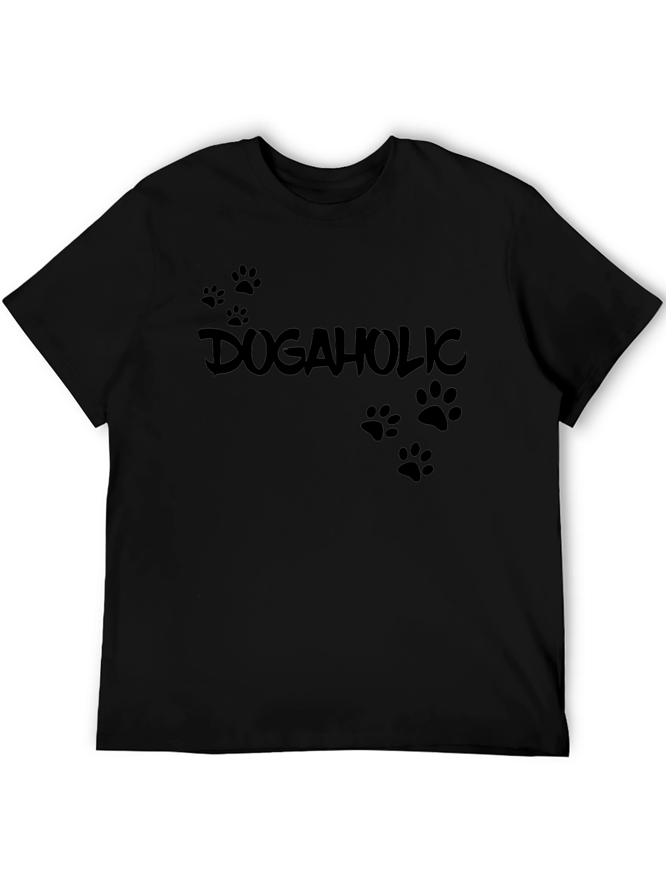 Dogaholic T-Shirt - Black Cotton Tee