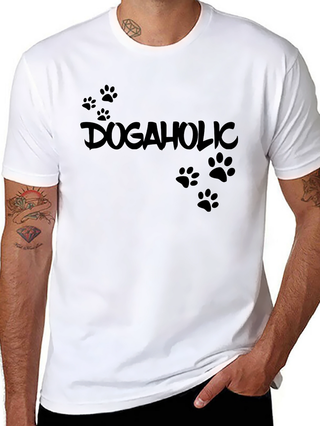 Dogaholic T-Shirt - Black Cotton Tee