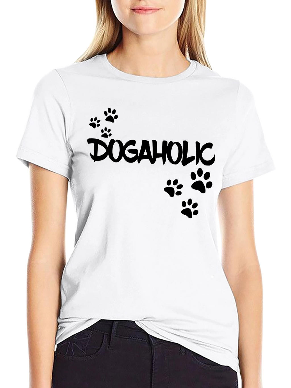 Dogaholic T-Shirt - Black Cotton Tee