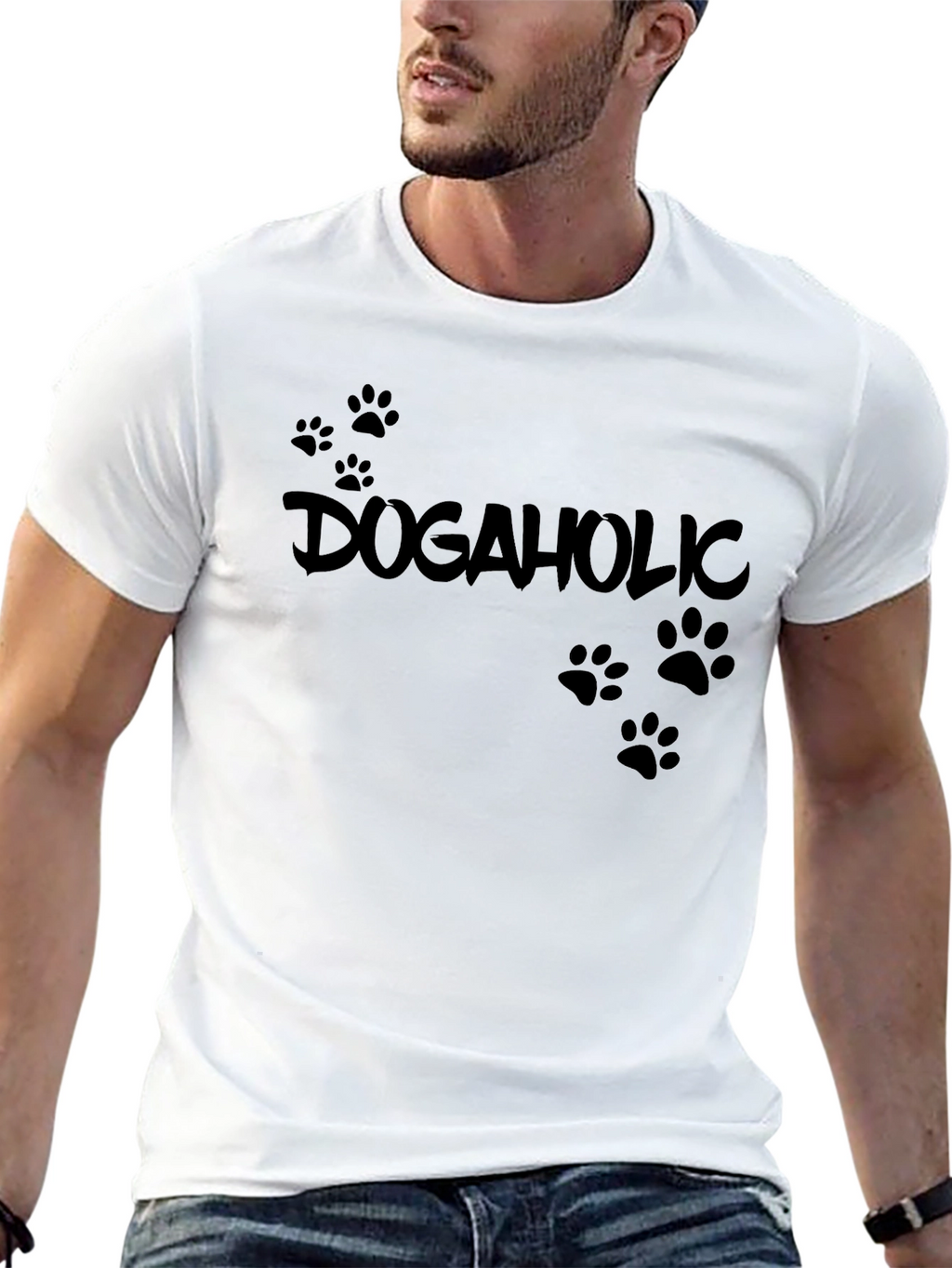 Dogaholic T-Shirt - Black Cotton Tee