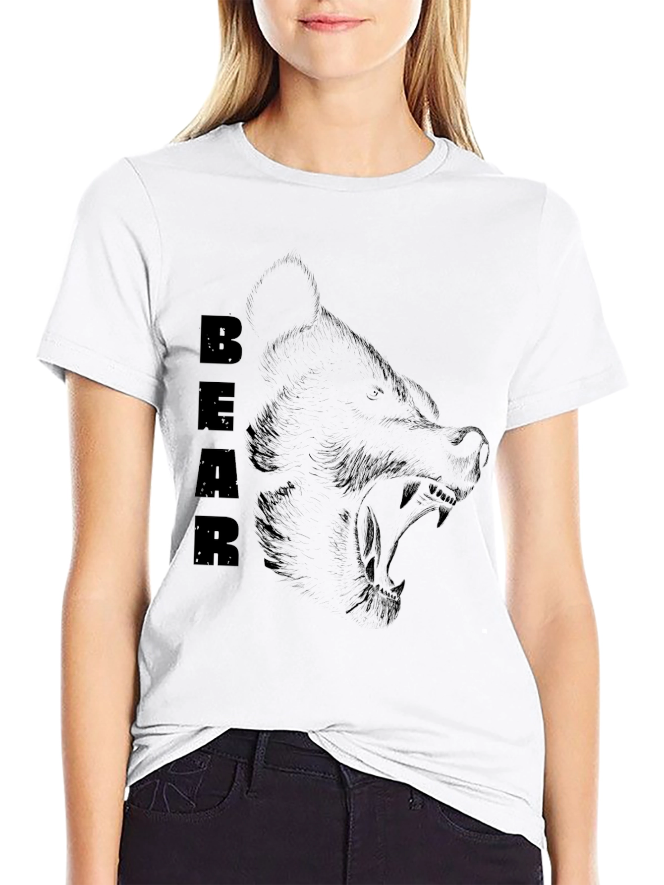 Roaring Bear Graphic Tee - Black