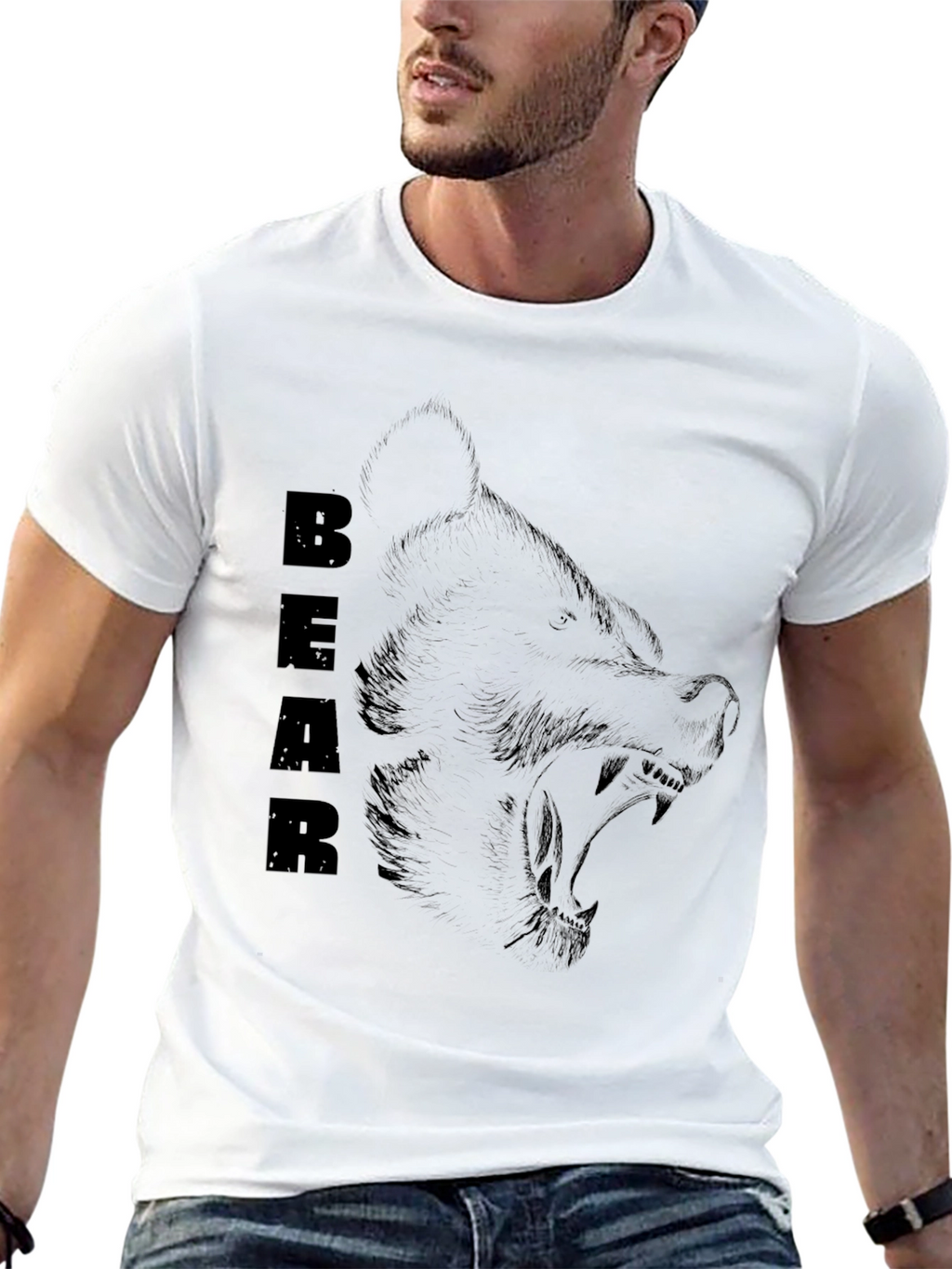 Roaring Bear Graphic Tee - Black