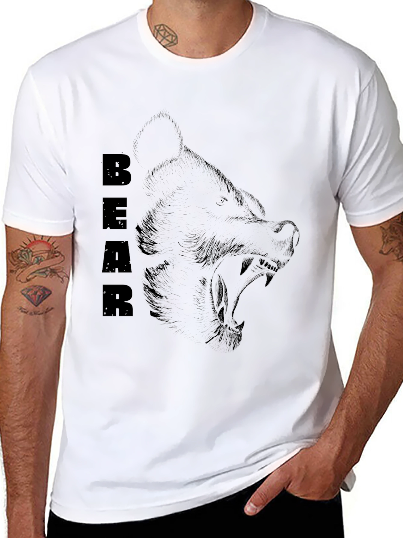 Roaring Bear Graphic Tee - Black