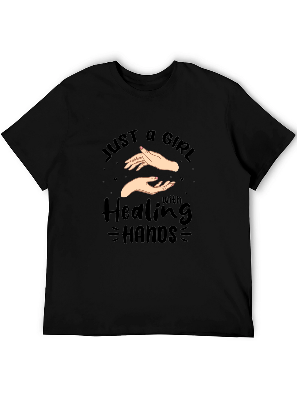 Healing Hands Graphic Tee - Black Cotton Shirt