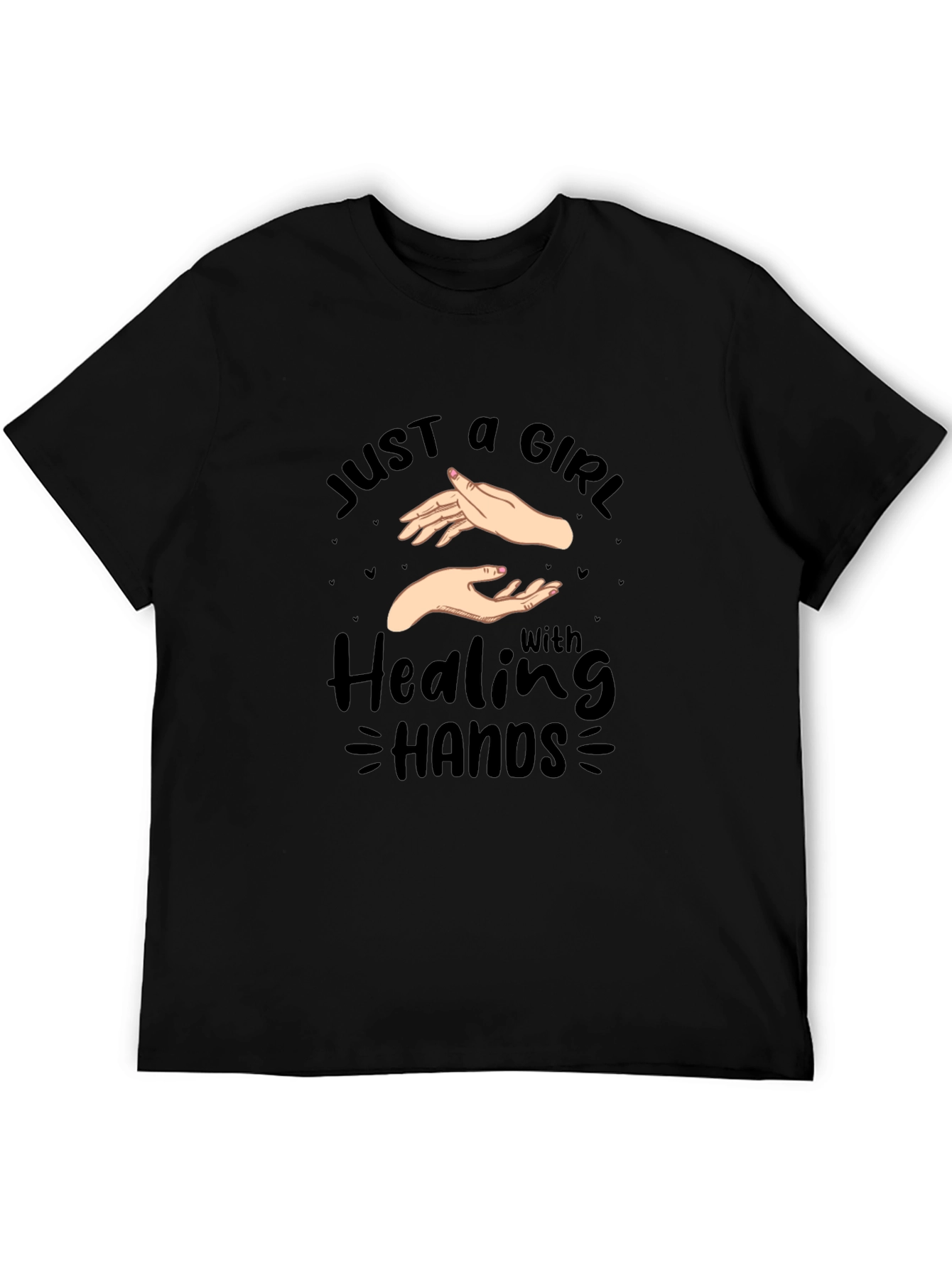 Healing Hands Graphic Tee - Black Cotton Shirt