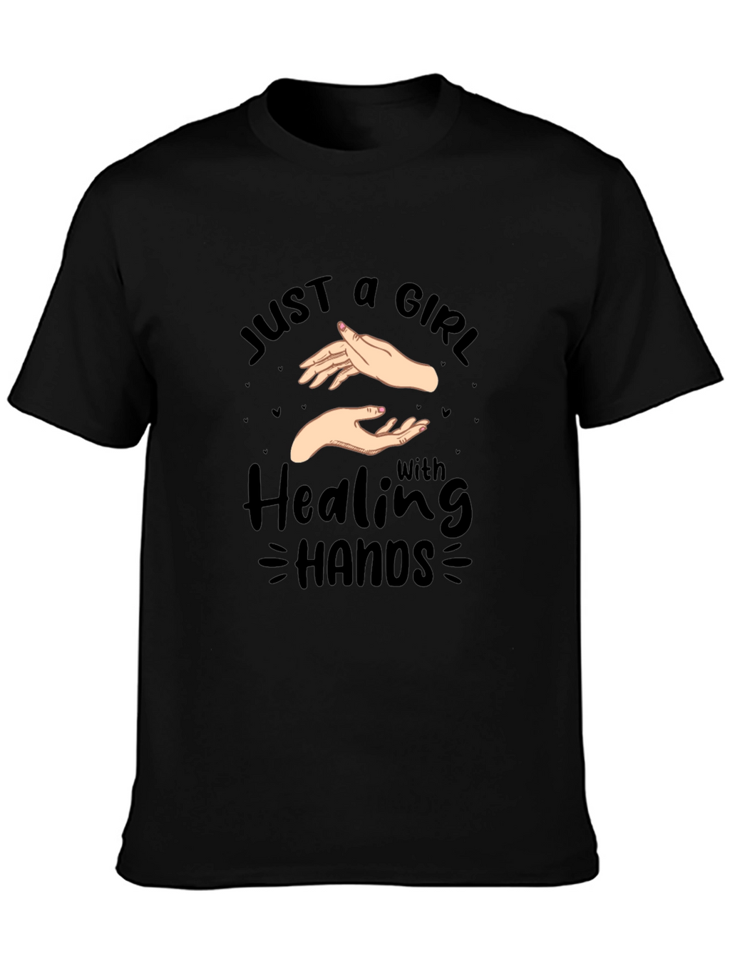 Healing Hands Graphic Tee - Black Cotton Shirt