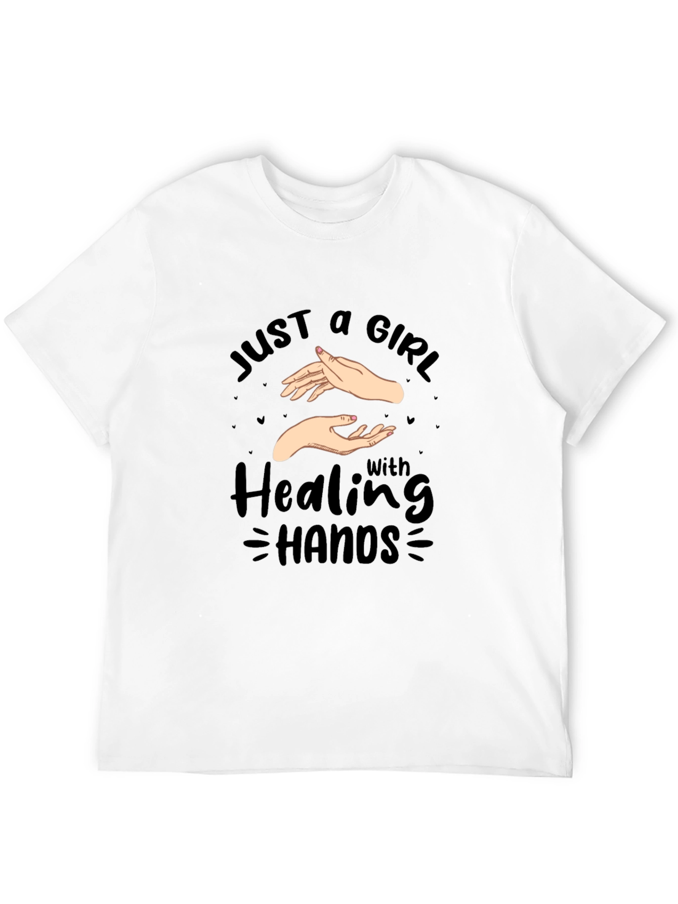 Healing Hands Graphic Tee - Black Cotton Shirt