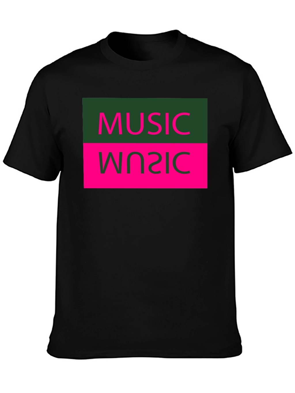 Retro Inverted Music T-Shirt - Black