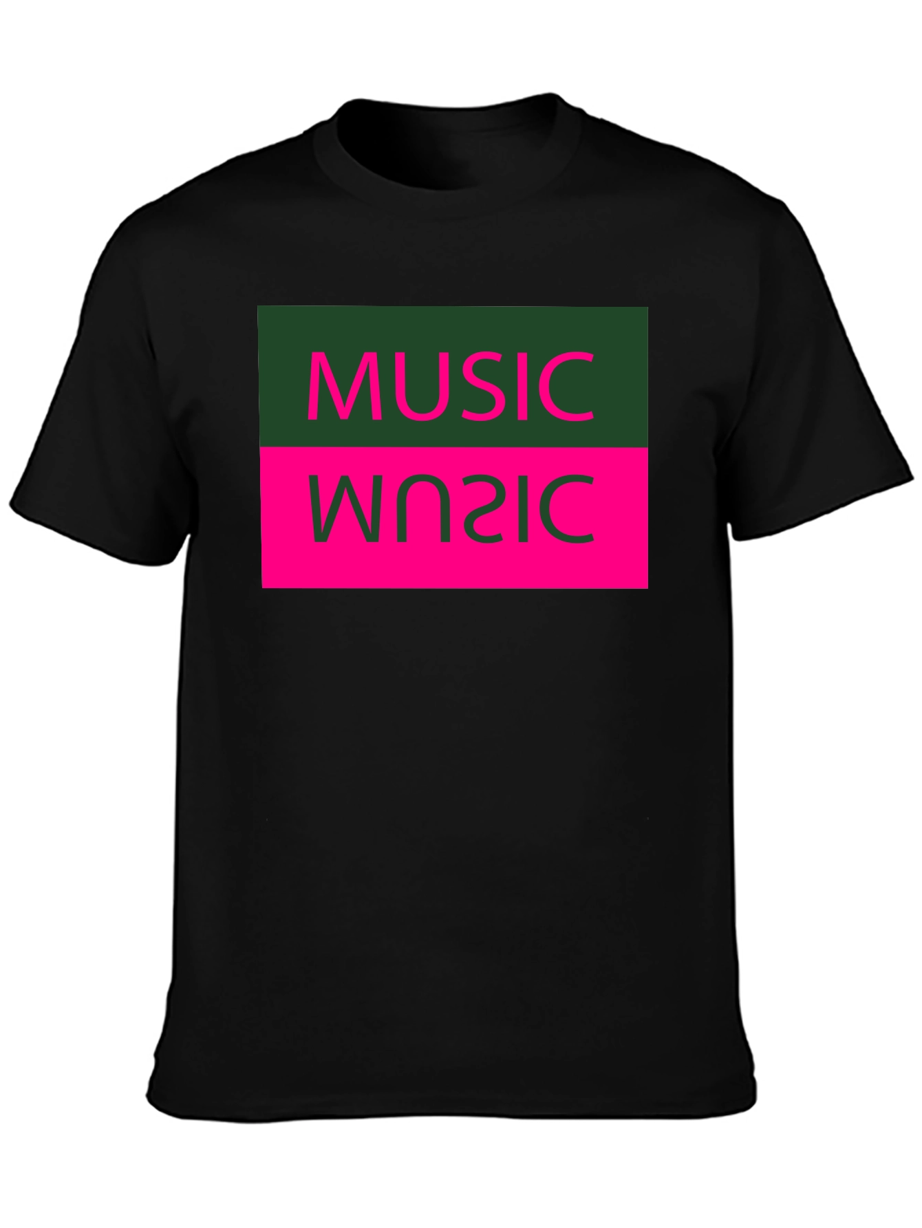 Retro Inverted Music T-Shirt - Black