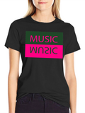 Retro Inverted Music T-Shirt - Black