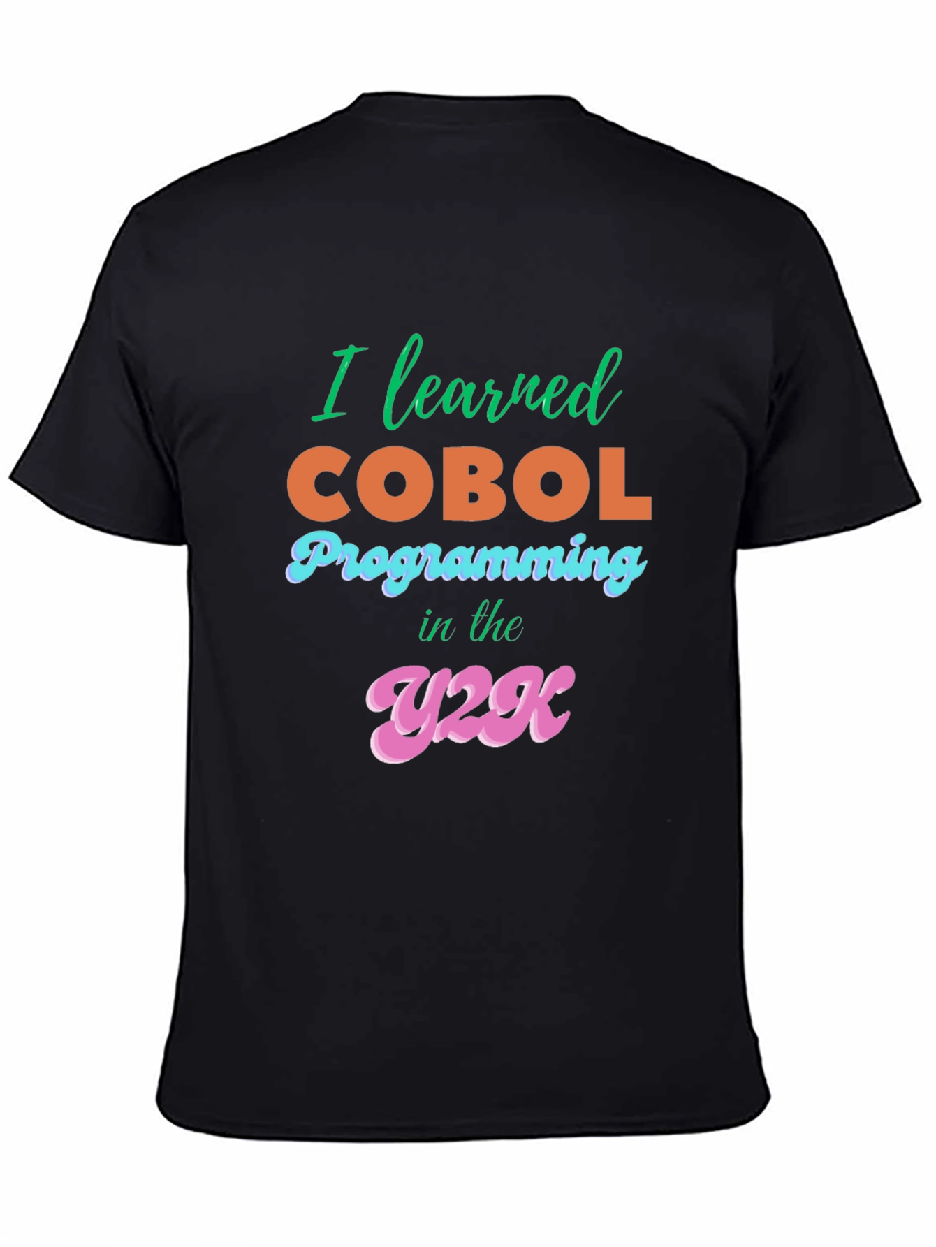 I Learned COBOL Y2K Black T-Shirt