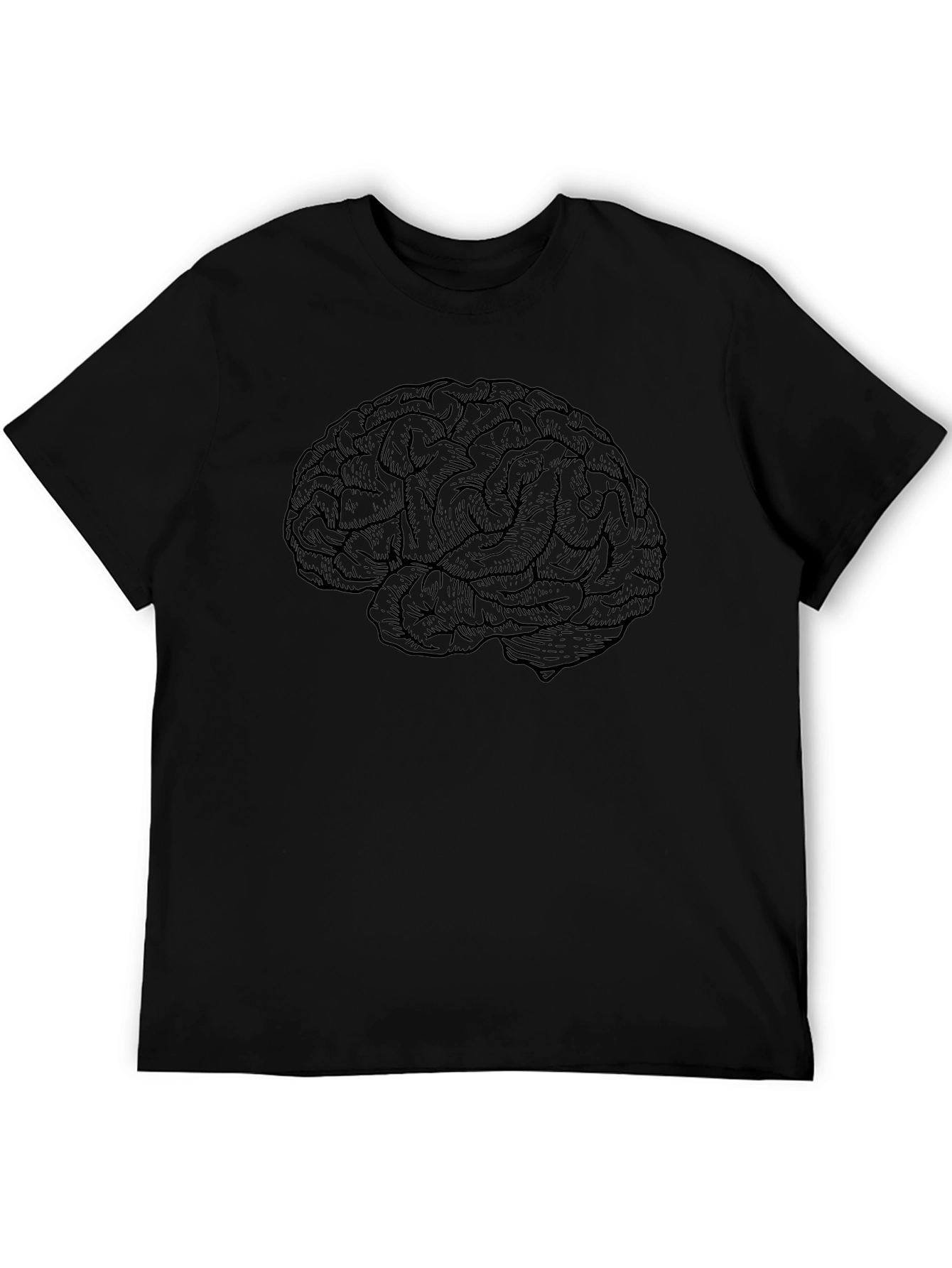 Brain Graphic Tee - Stylish & Smart Black T-Shirt