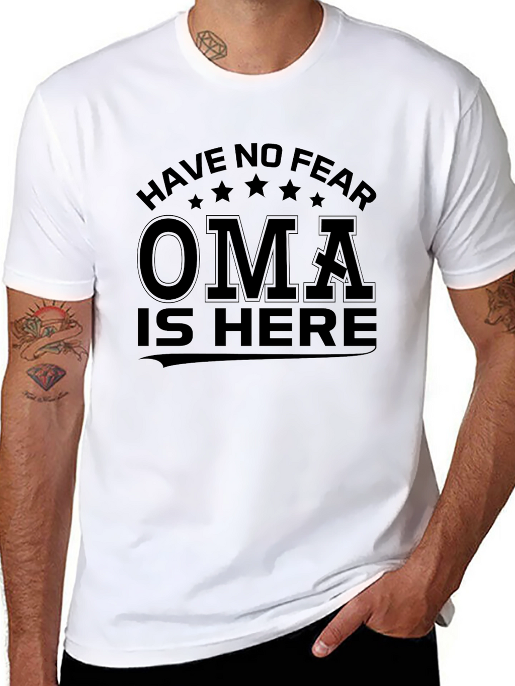 Have No Fear Oma Is Here Black T-Shirt