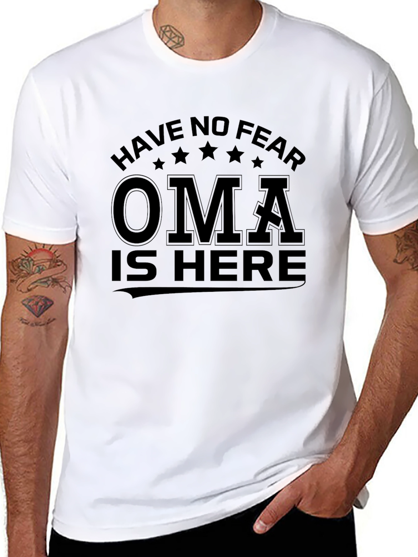 Have No Fear Oma Is Here Black T-Shirt